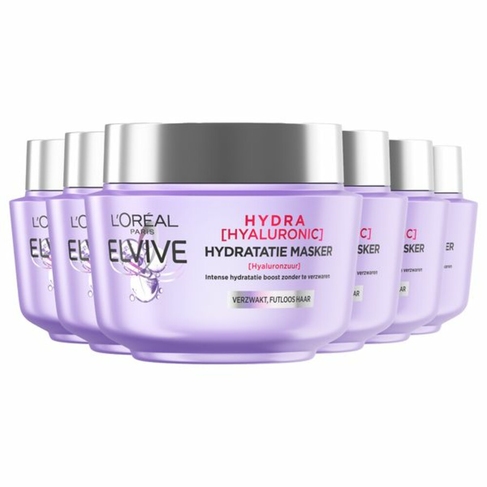 6x L'Oréal Elvive Haarmasker Hydra Hyaluronic Hydratatie 300 ml