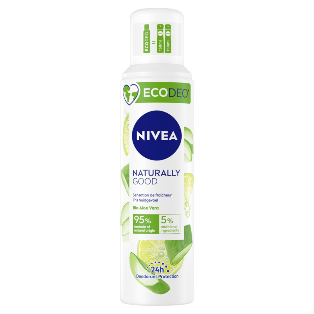 3x Nivea Deodorant Spray Naturally Good Aloe Vera 125 ml