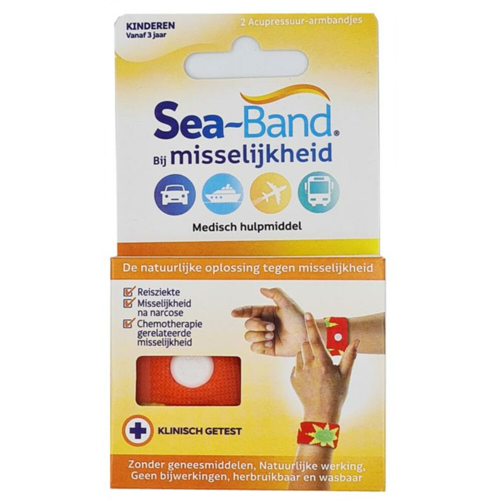 6x Sea Band Polsbandjes Bij Misselijkheid Kind 1 paar