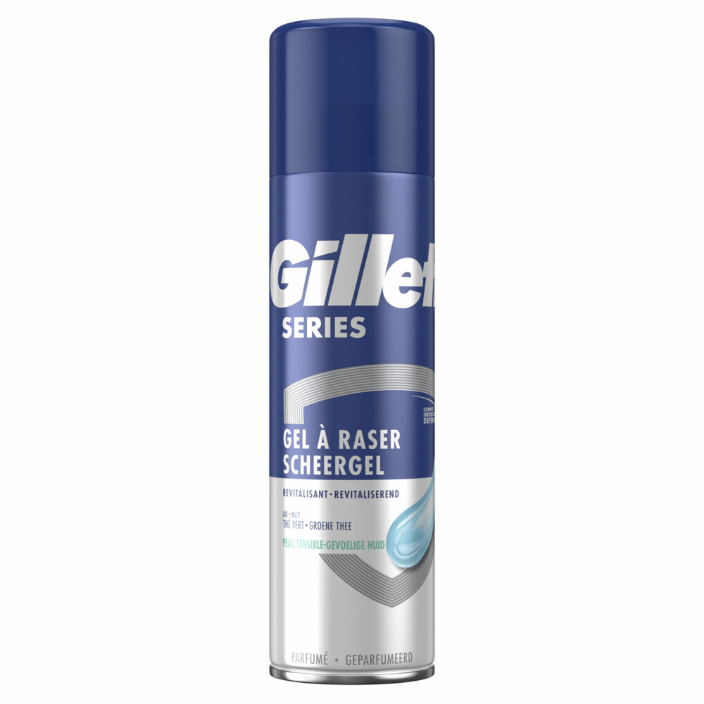 6x Gillette Series Revitaliserende Scheergel Met Groene Thee 200 ml met grote korting