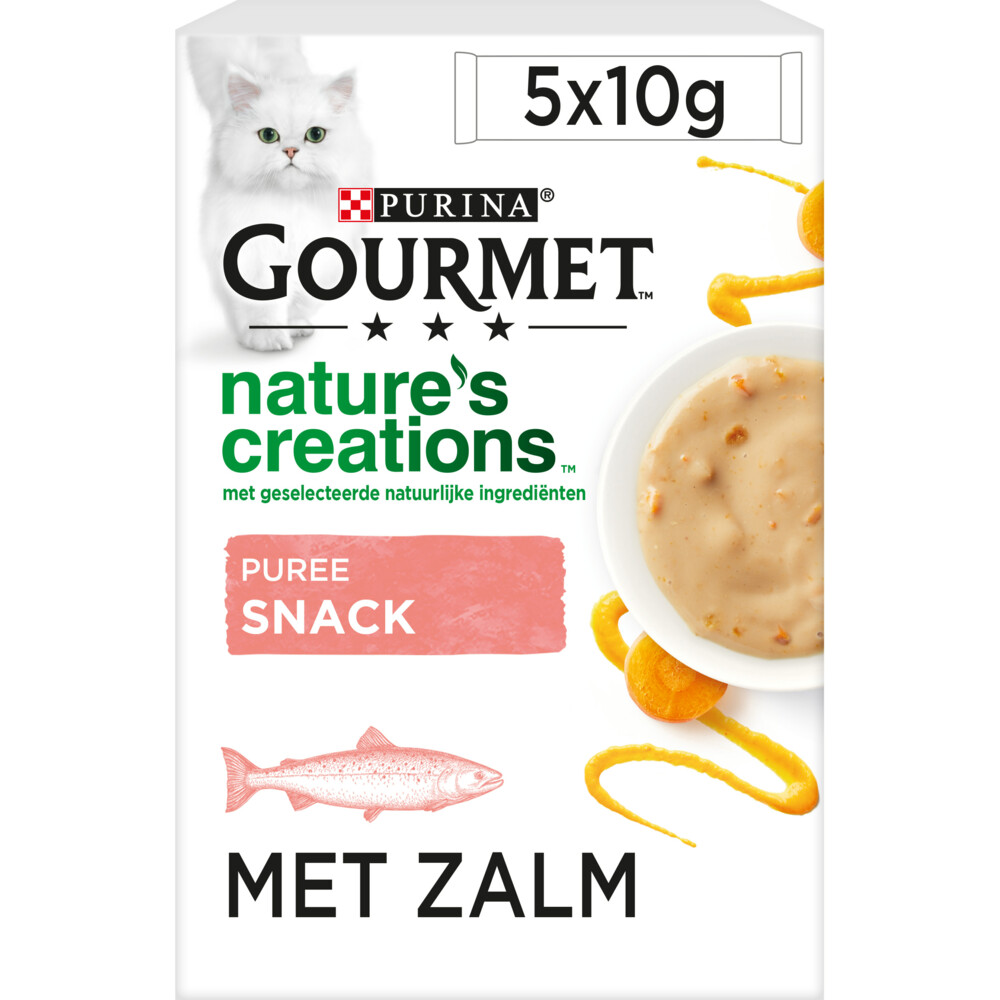 Gourmet Nature's Creations Puree Zalm Wortel 5 x 10 gr