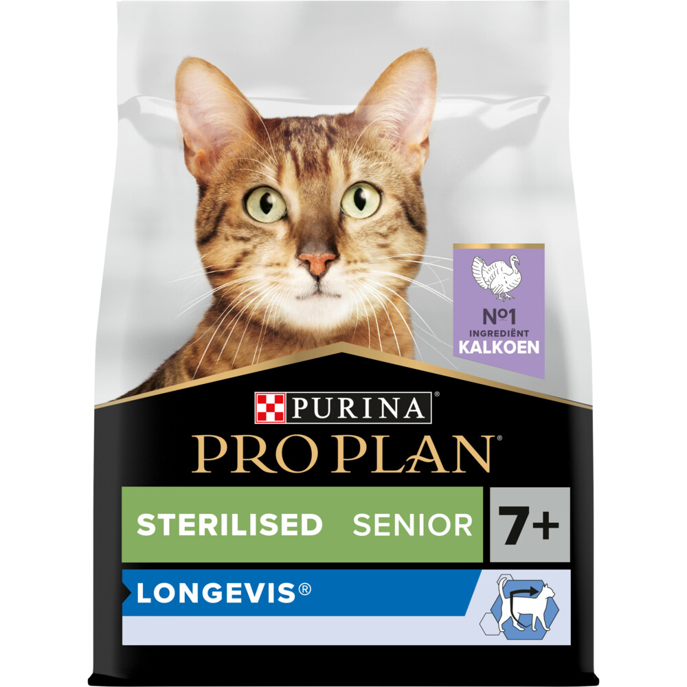 6x Pro Plan Senior 7+ Sterilised Longevis Kalkoen 1,5 kg