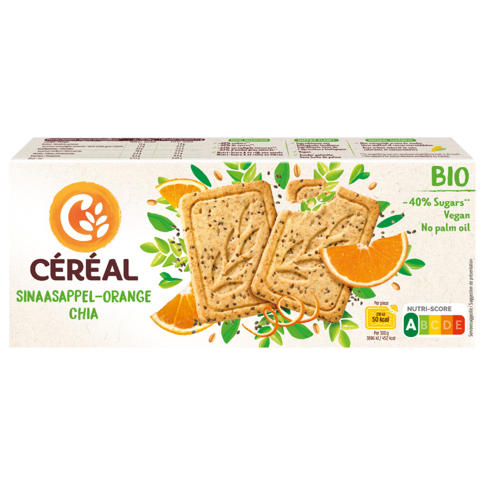Cereal Healthy Bio Cake&Koekje Sinaasappel Chiazaad 132 gr