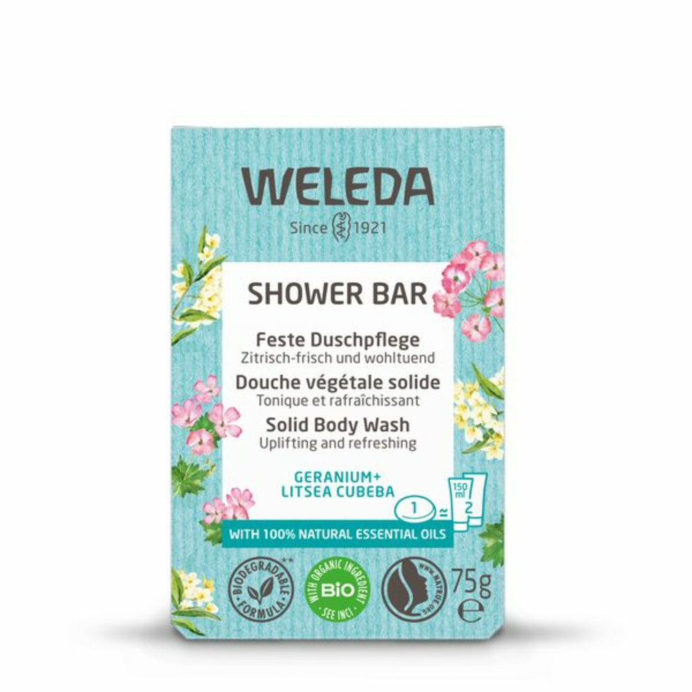 Weleda Shower Bar Geranium + Litsea Cubeba (75g)