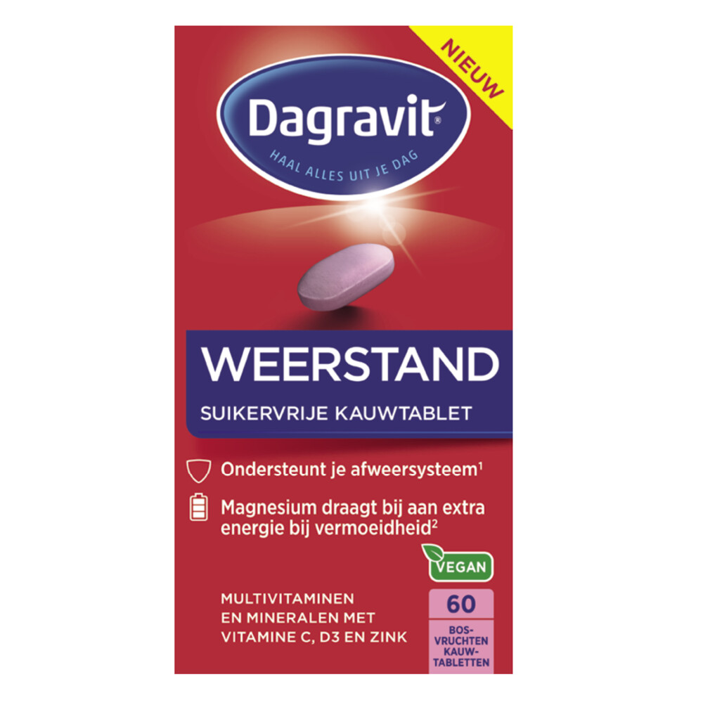 3x Dagravit Multivitaminen Weerstand 60 kauwtabletten