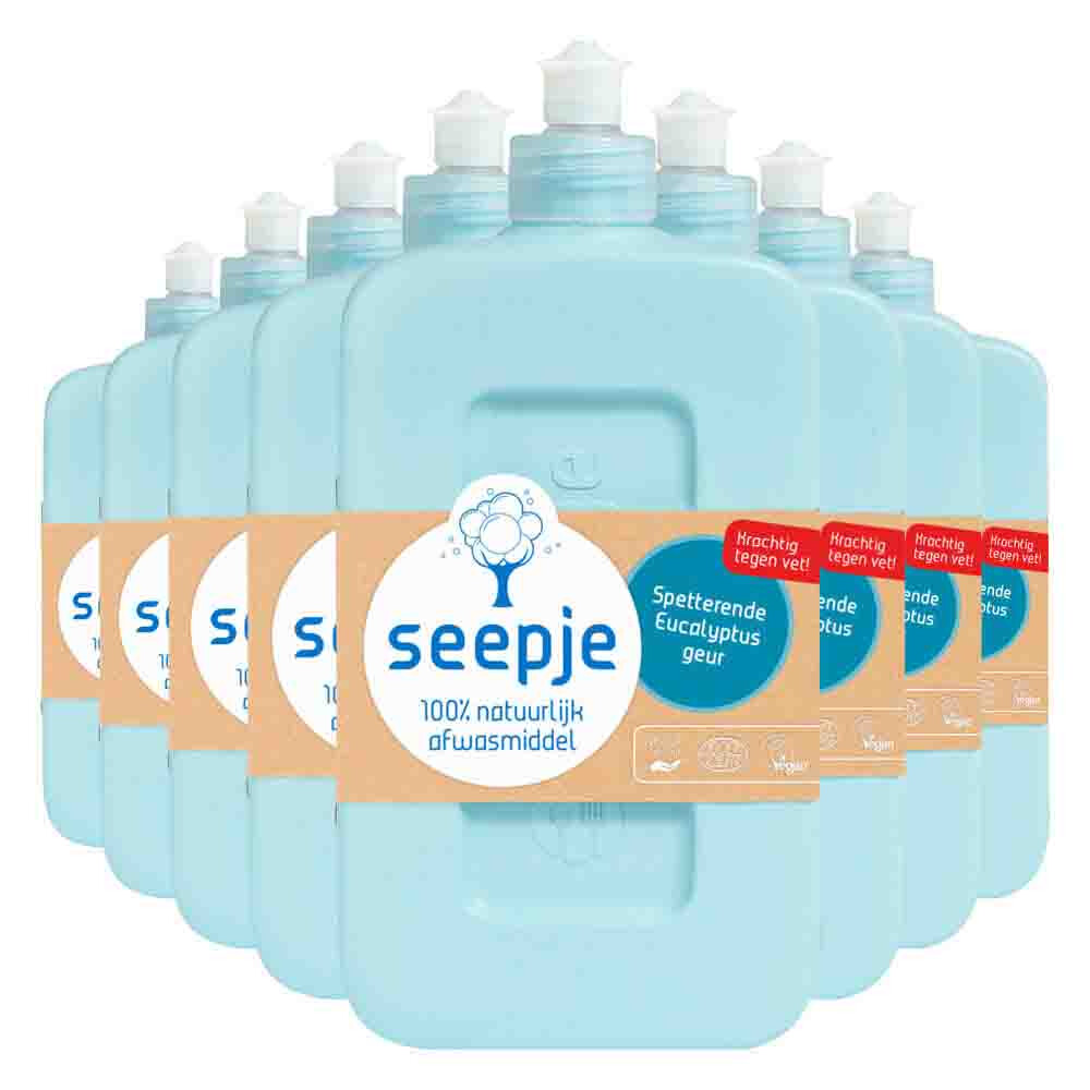 8x Seepje Afwasmiddel Spetterende Eucalyptus 500 ml