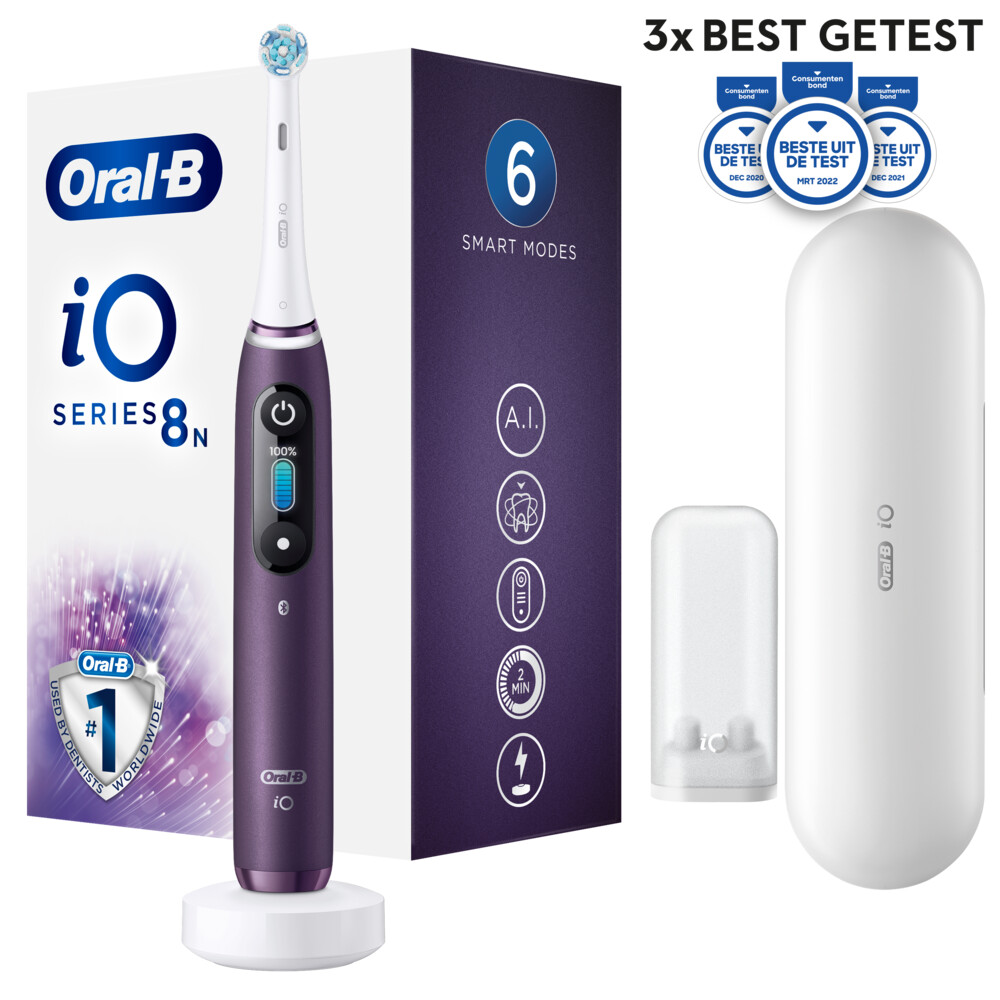 3x Oral-B Elektrische Tandenborstel iO Series 8 Paars met grote korting