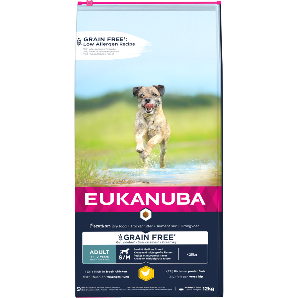 Eukanuba Dog Adult Grainfree Chicken Small Medium 12 kg