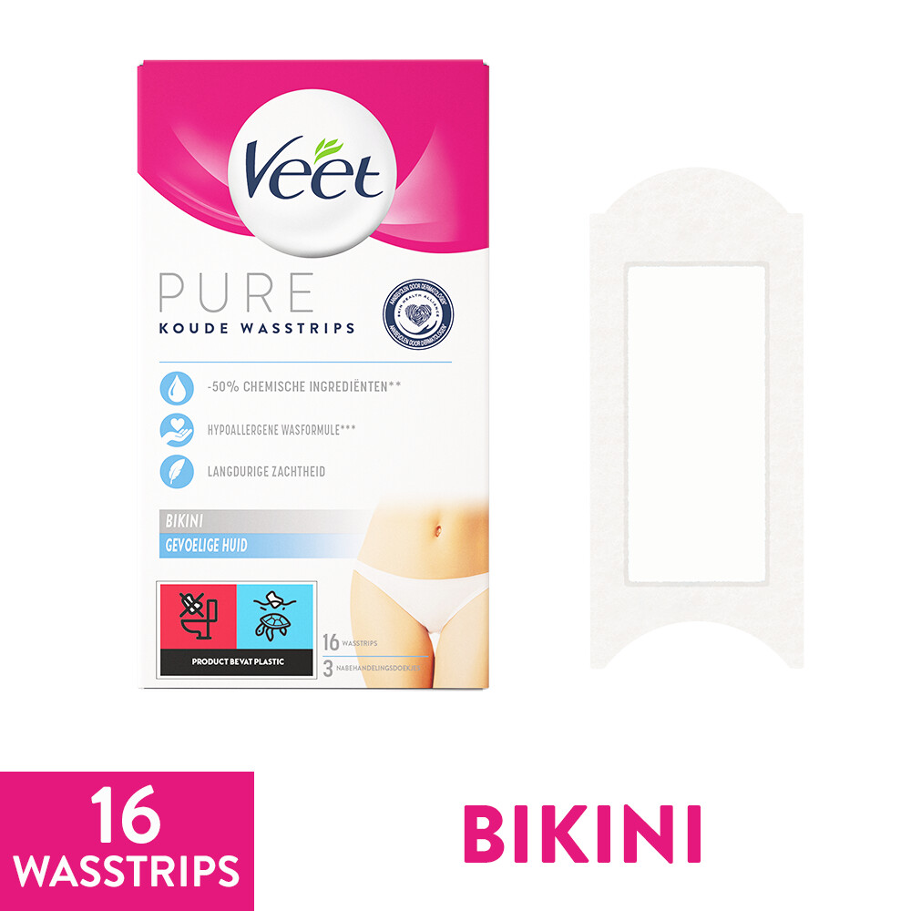 overdracht Overtuiging bord Veet Ontharingsstrips Bikinilijn Pure Gevoelige Huid 16 stuks | Plein.nl