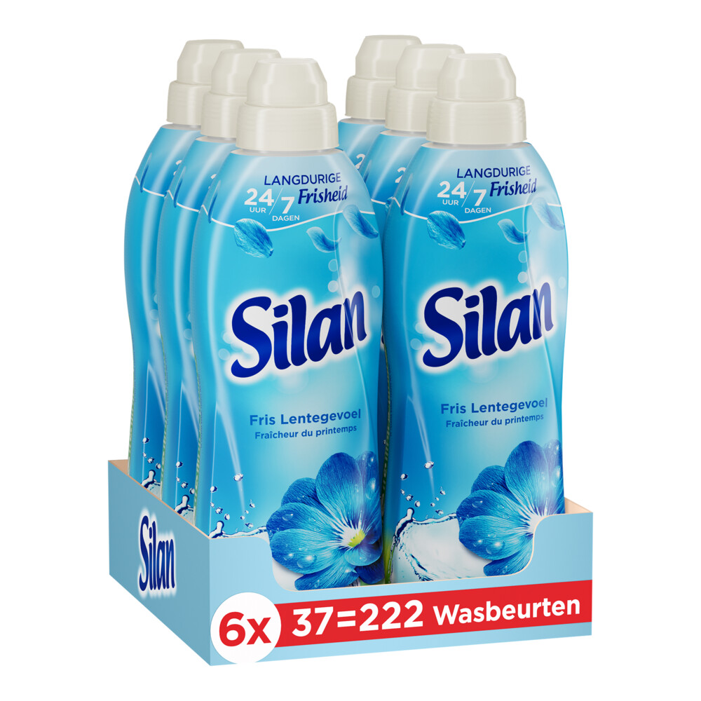 6x Silan Wasverzachter Fris Lentegevoel 37 Wasbeurten 851 ml