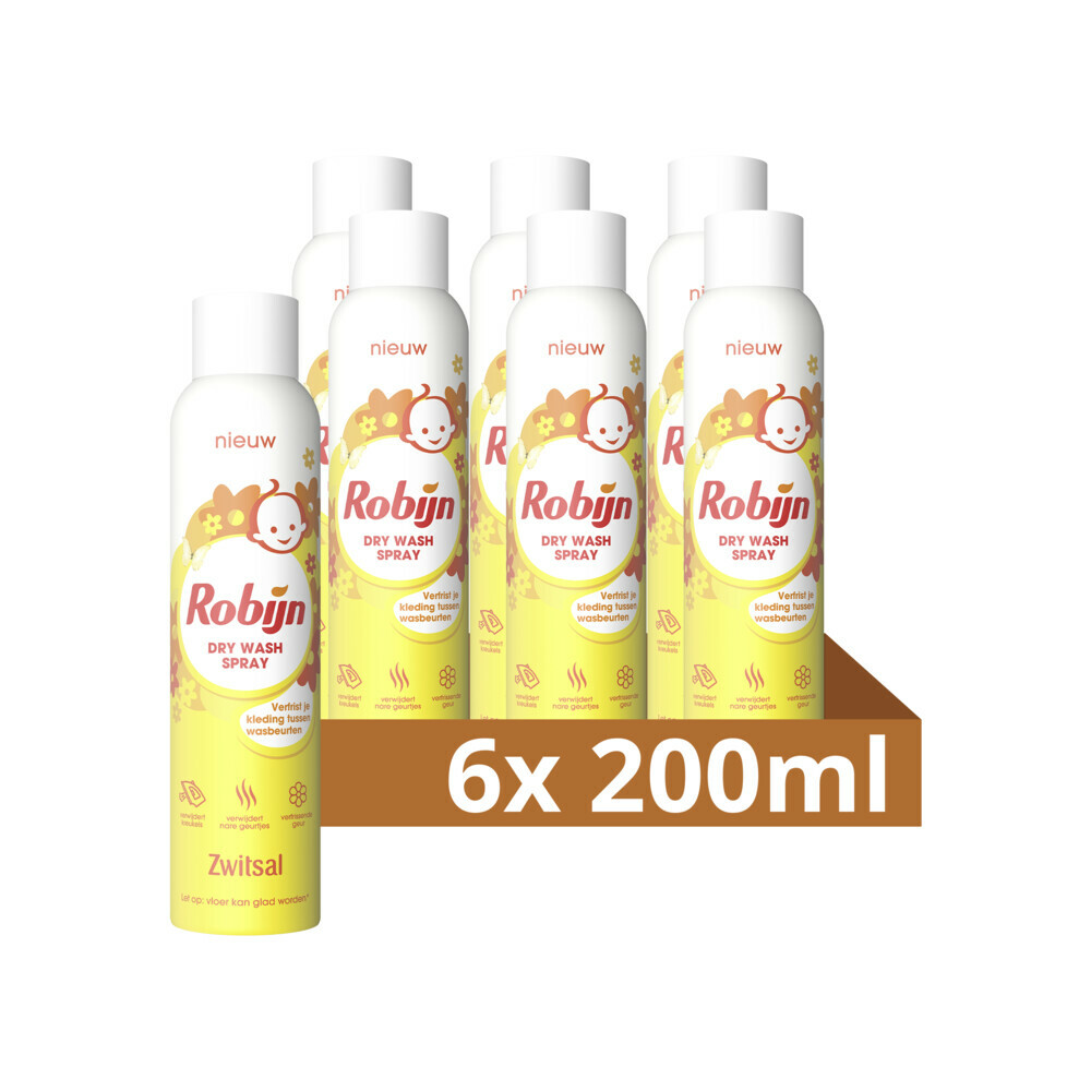 6x Robijn Dry Wash Spray Zwitsal 200 ml