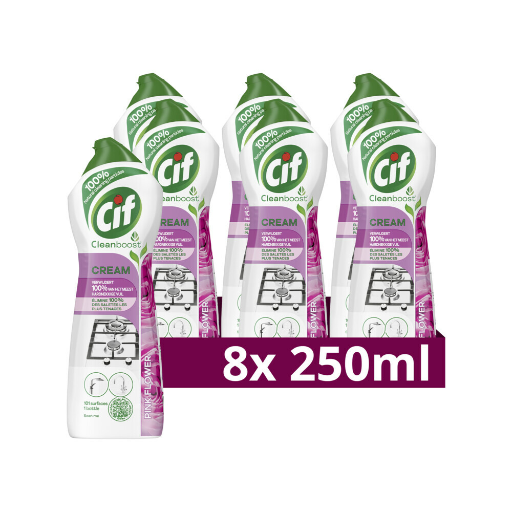 8x Cif Schuurmiddel Cream Pink 750 ml