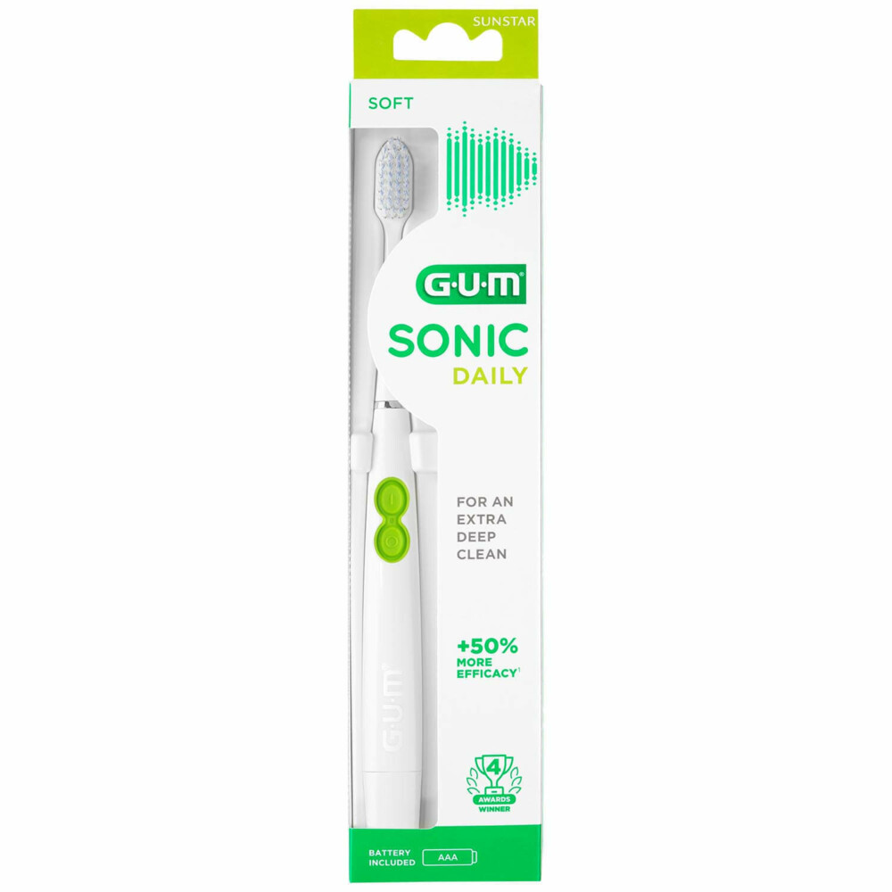 2x GUM Elektrische Tandenborstel Sonic Daily Wit