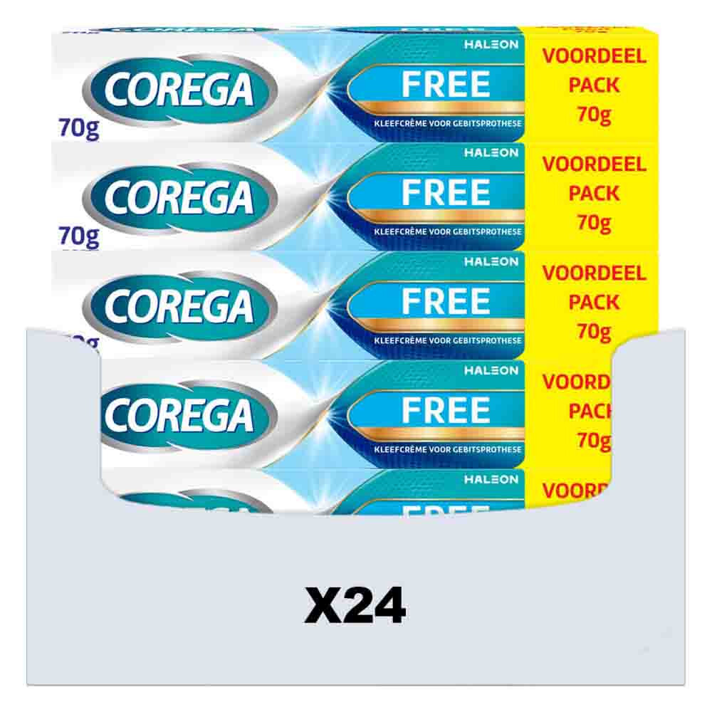 24x Corega Kleefcrème Gebitsprothese Free 70 gr