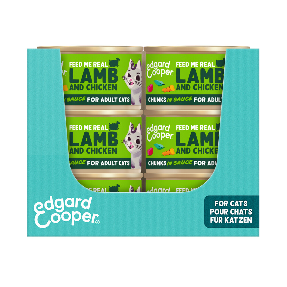 18x Edgard&Cooper Kattenvoer Chuncks Lam Kip 85 gr