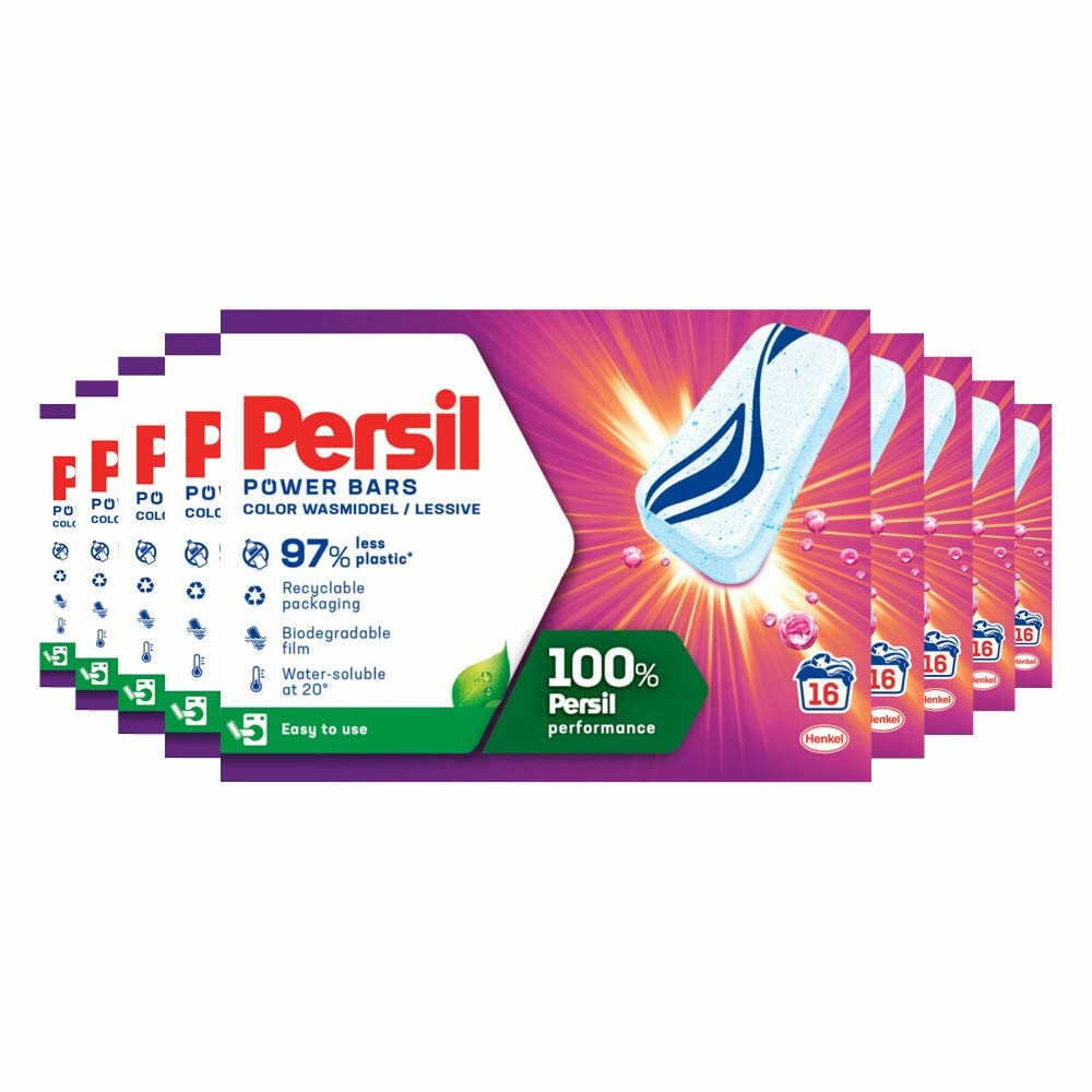 9x Persil Wasmiddel Power Bars Color 16 stuks