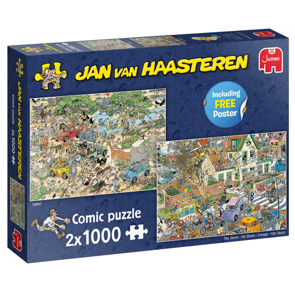 Jan Van Haasteren Puzzel & Storm 1000 stukjes 2 stuks | Plein.nl