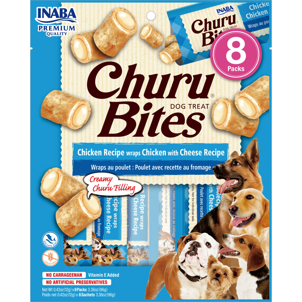 8x Ciao Hondensnack Churu Rolls Kip - Kaas 76 gr