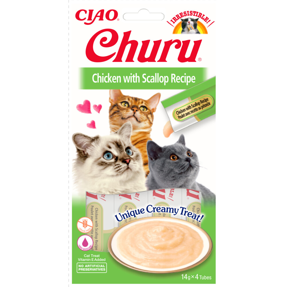 Ciao Kattensnack Churu Kip - Sint Jacobsschelp 60 gr