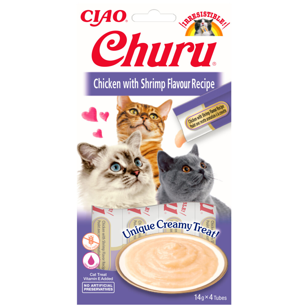 Ciao Kattensnack Churu Kip - Garnaal 60 gr