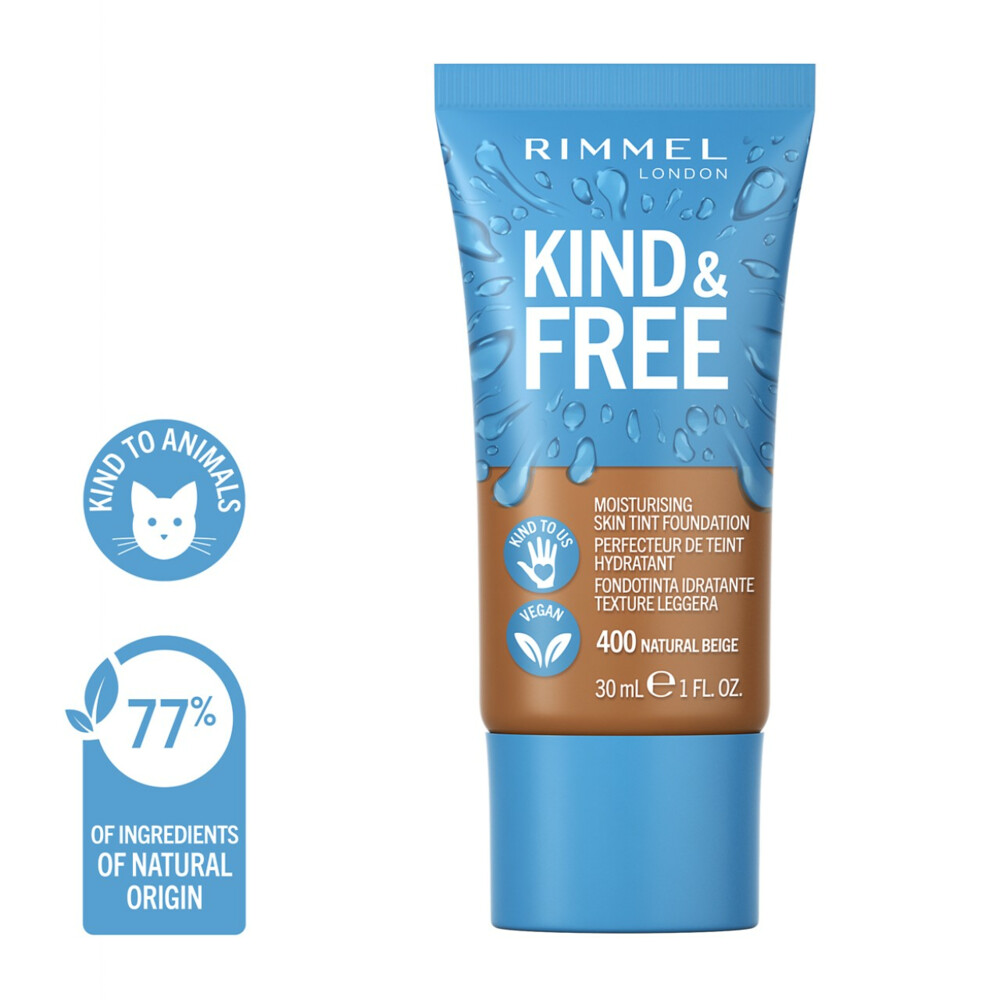 1+1 gratis: Rimmel KIND&FREE Vegan Foundation 400 Natural Beige 30 ml