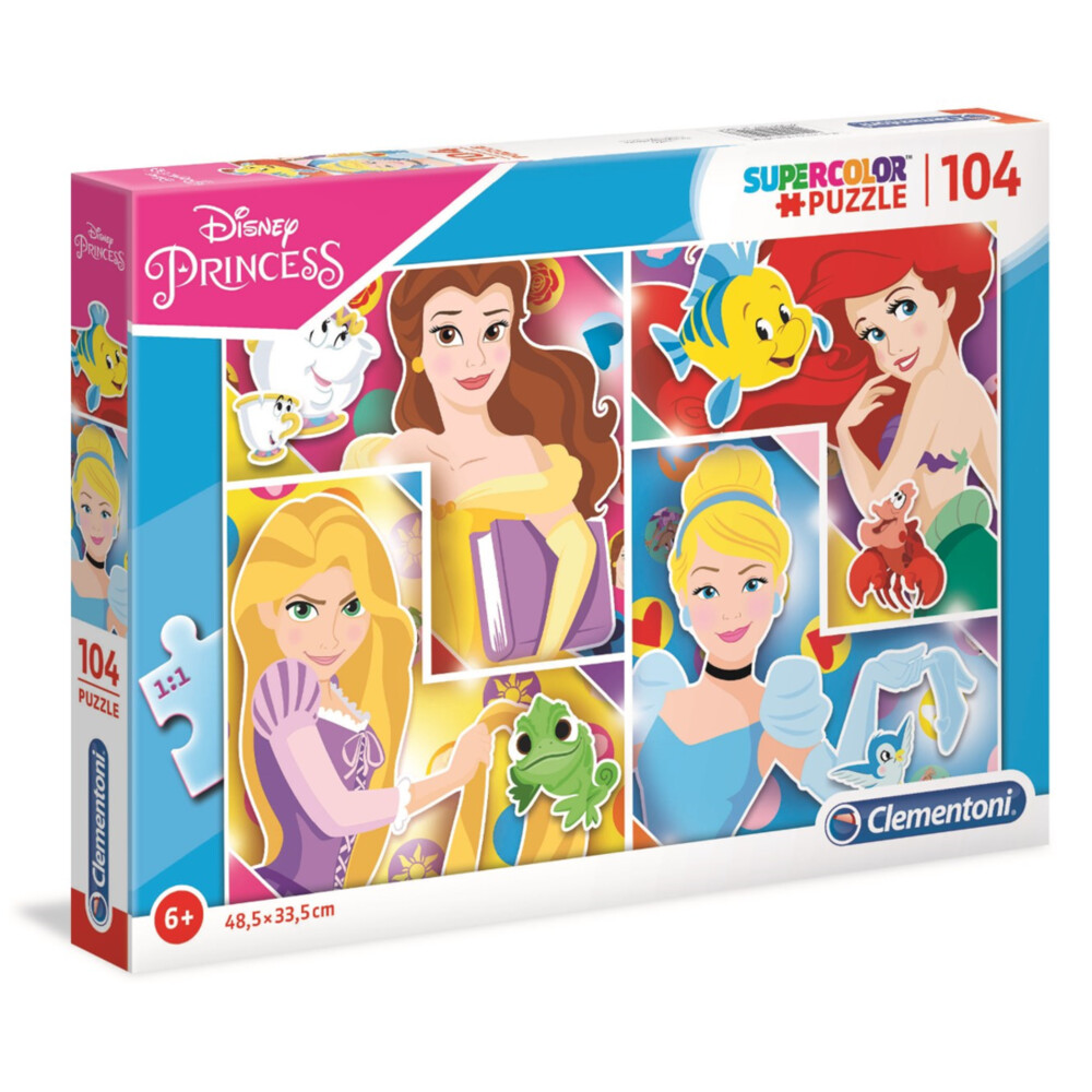 Clementoni supercolor puzzel Disney Princess 104 stukjes (27146)