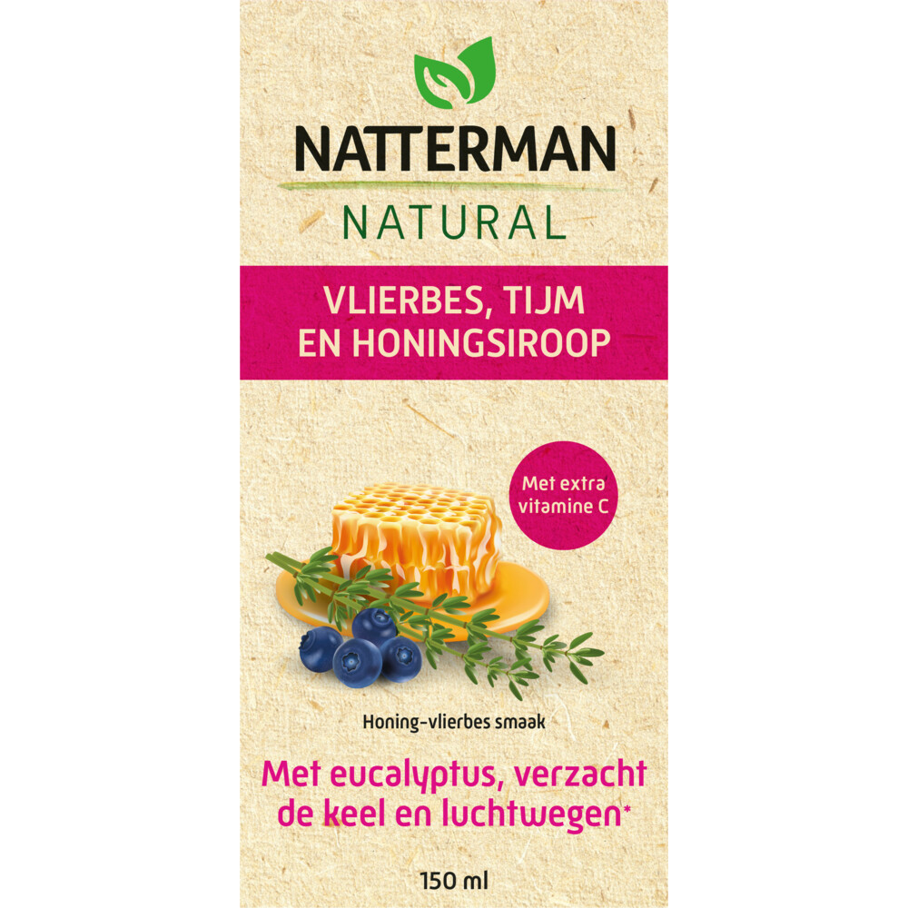 Gratis Verzending: Natterman Vlierbes, Tijm en Honingsiroop Natural 150 ml