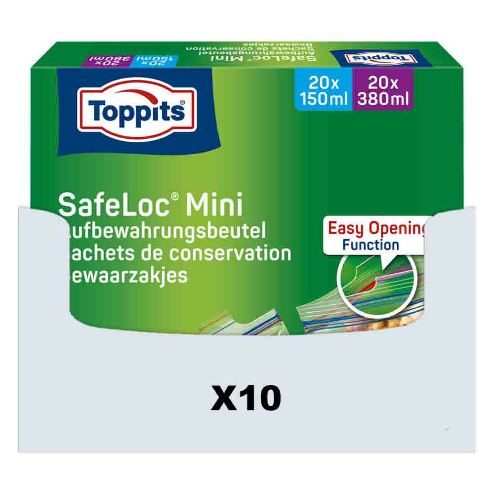 12x Toppits Safeloc Mini Zip-Zakjes 40 stuks