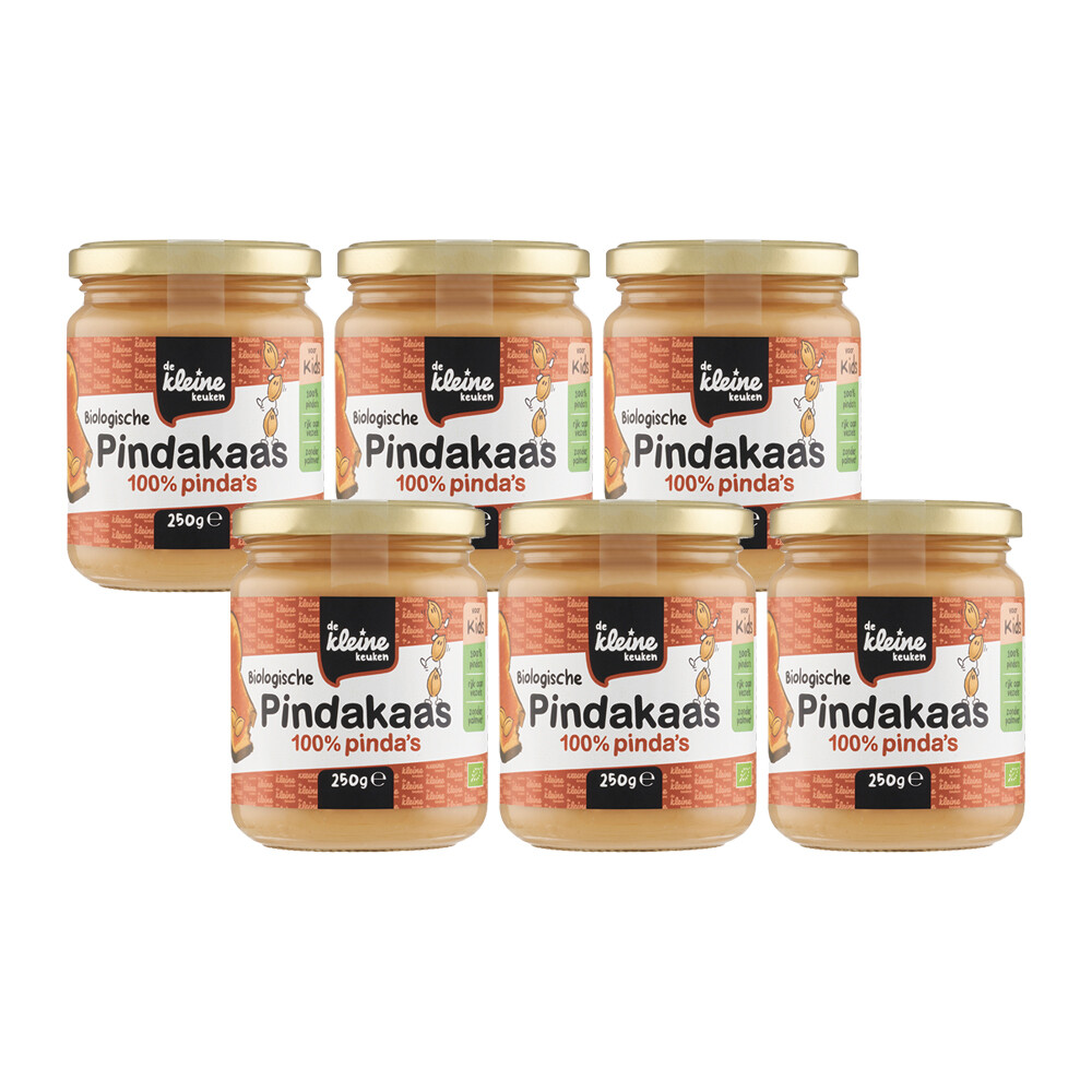6x de Kleine Keuken Bio Pindakaas 6-8 mnd 250 gr