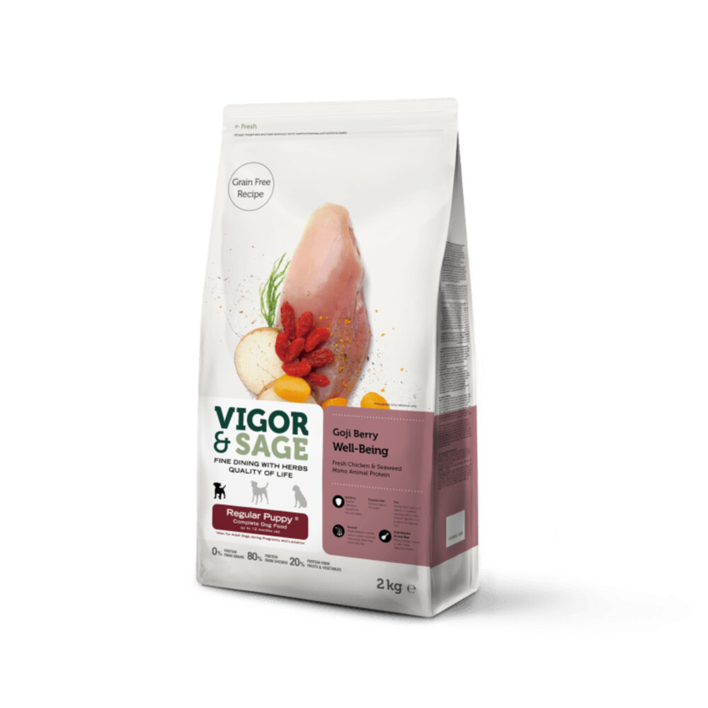 Vigor&Sage Hondenvoer Regular Puppy Well-Being Gojiberry 2 kg