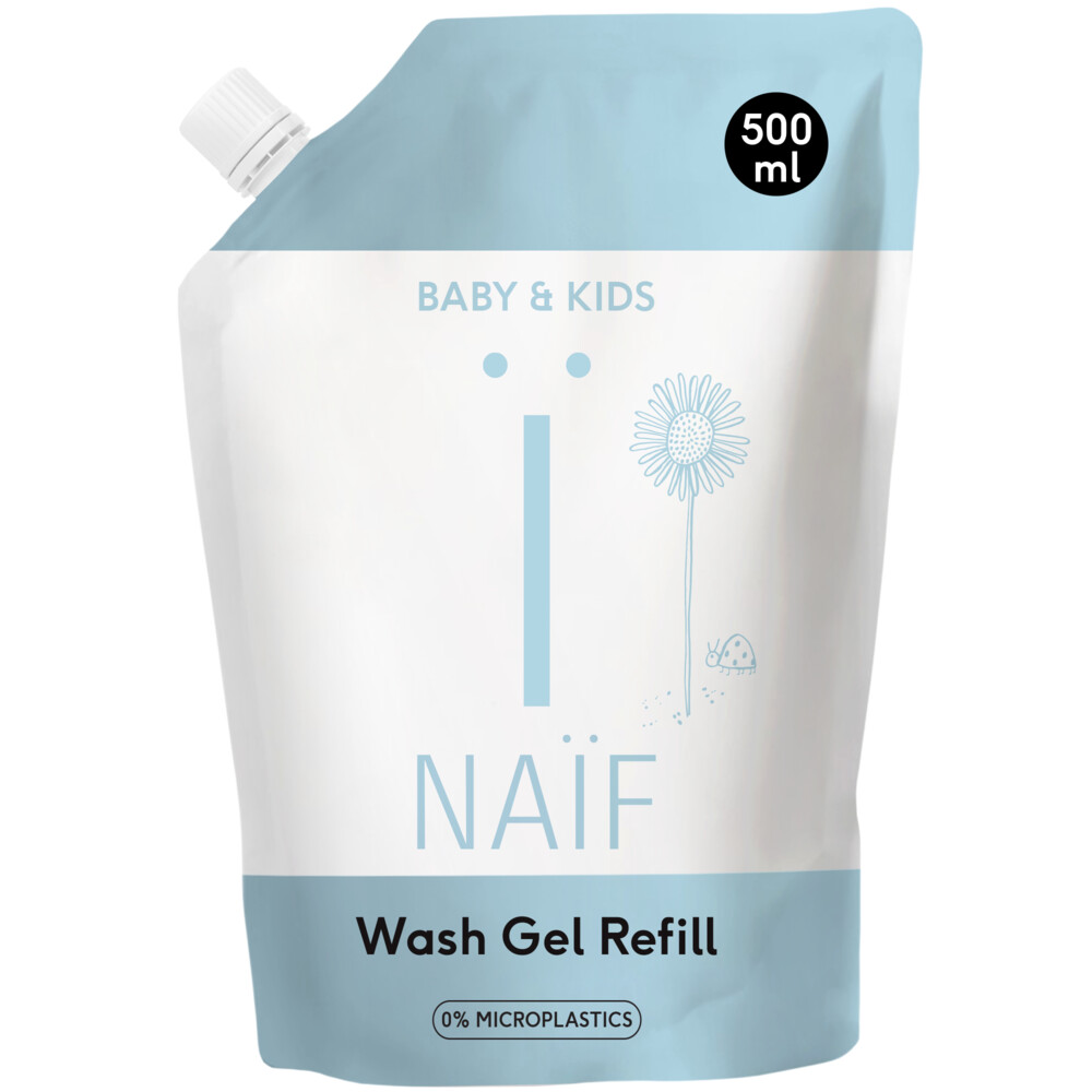 Naif Reinigende Wasgel voor Baby&Kids Navulverpakking 500 ml
