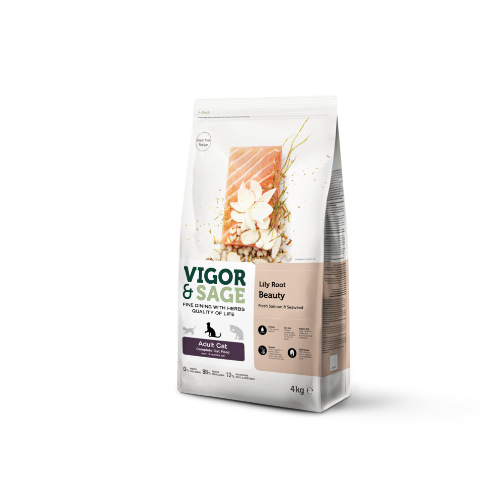 Vigor&Sage Kattenvoer Beauty Lily Root 4 kg