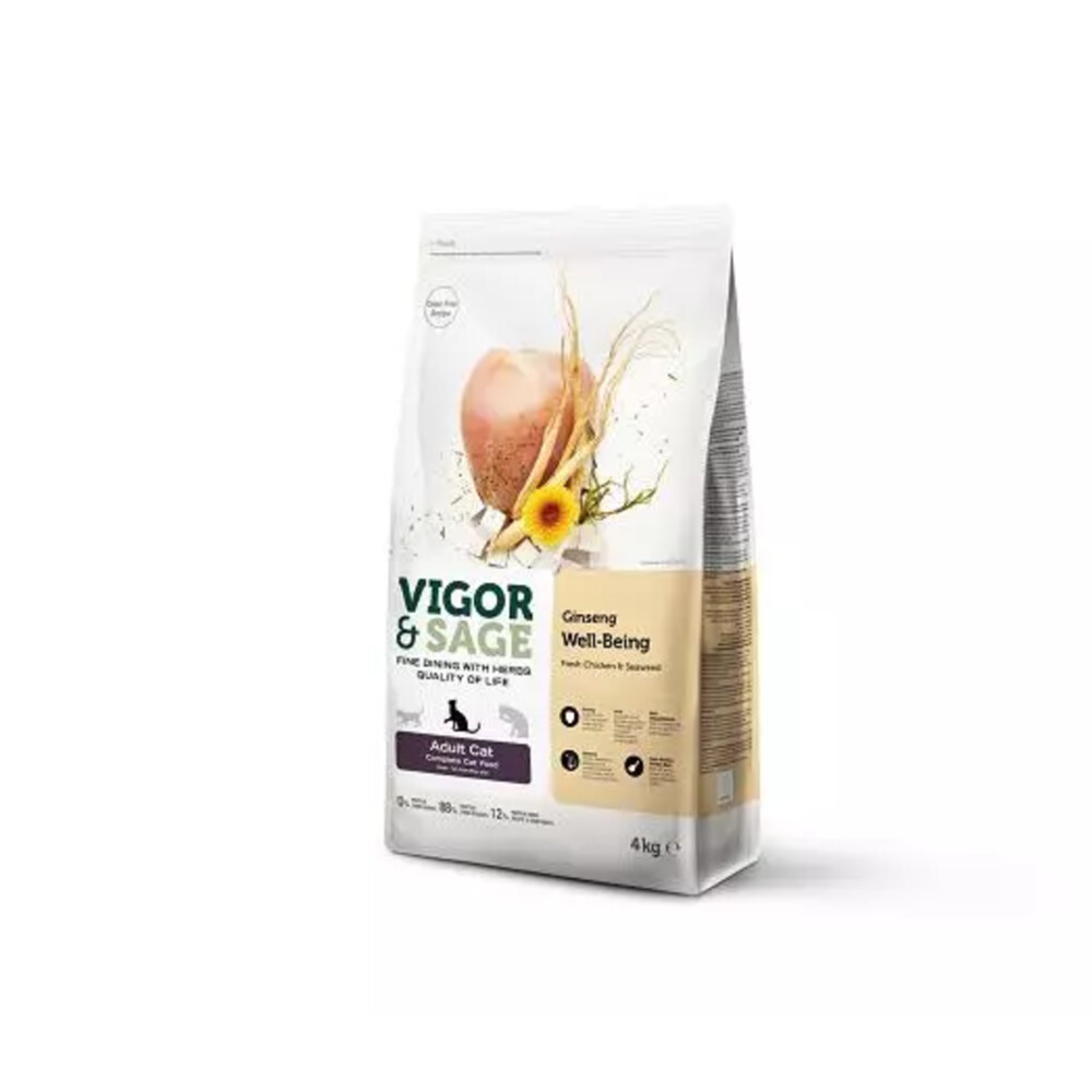 Vigor&Sage Kattenvoer Well-Being Ginseng 4 kg