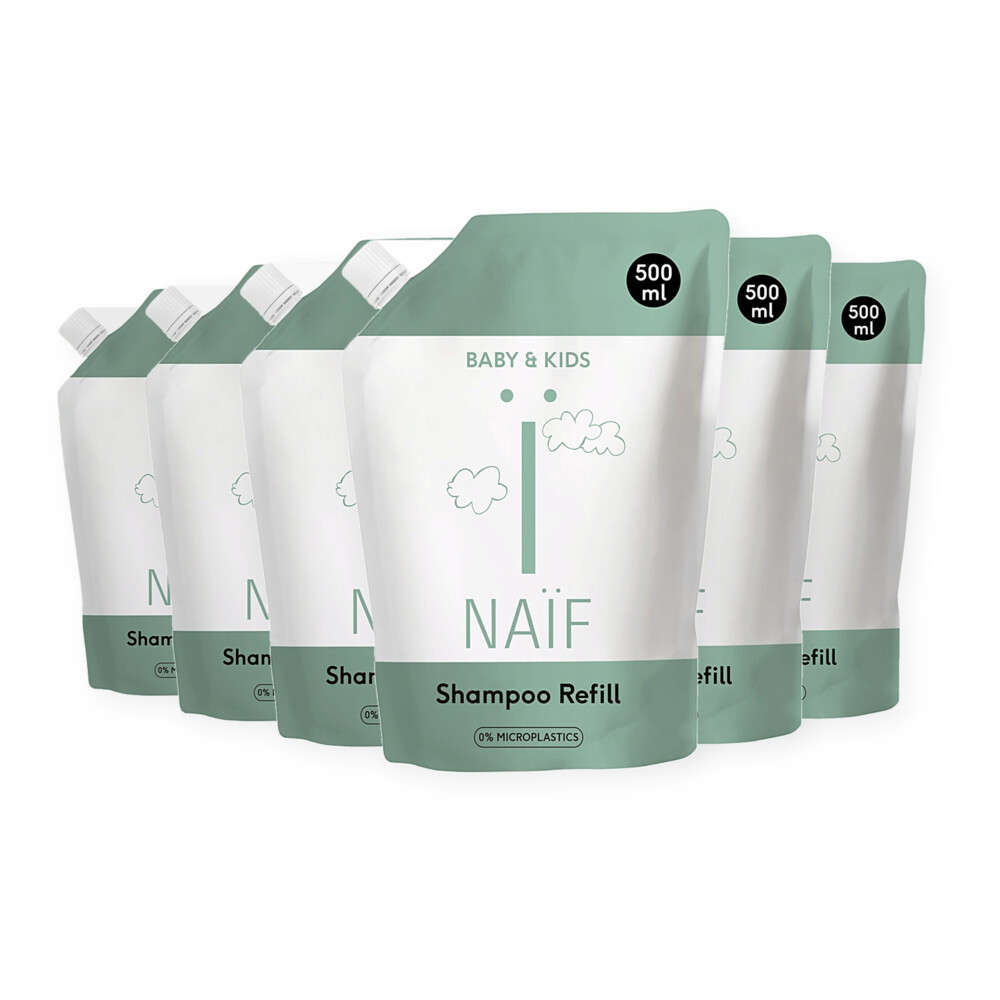Naïf 6x Naif Baby & Kids Shampoo Navulverpakking 500 ml - 6 stuks