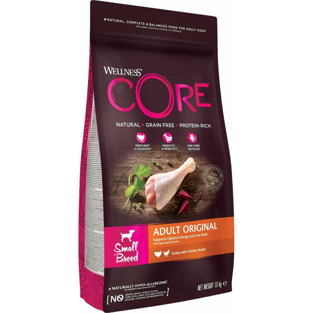 4x Wellness Core Hondenvoer Small Original Kalkoen 1,5 kg