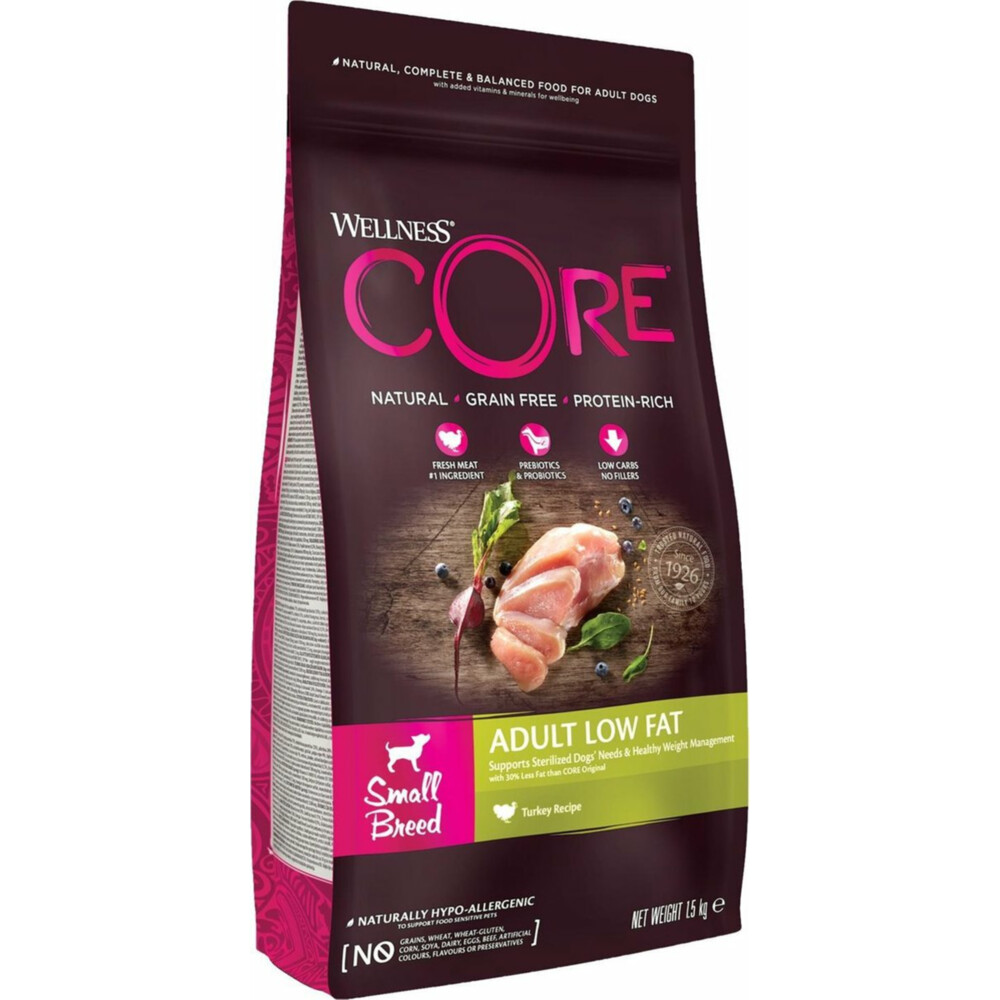 4x Wellness Core Hondenvoer Small Healthy Weight Kalkoen 1,5 kg