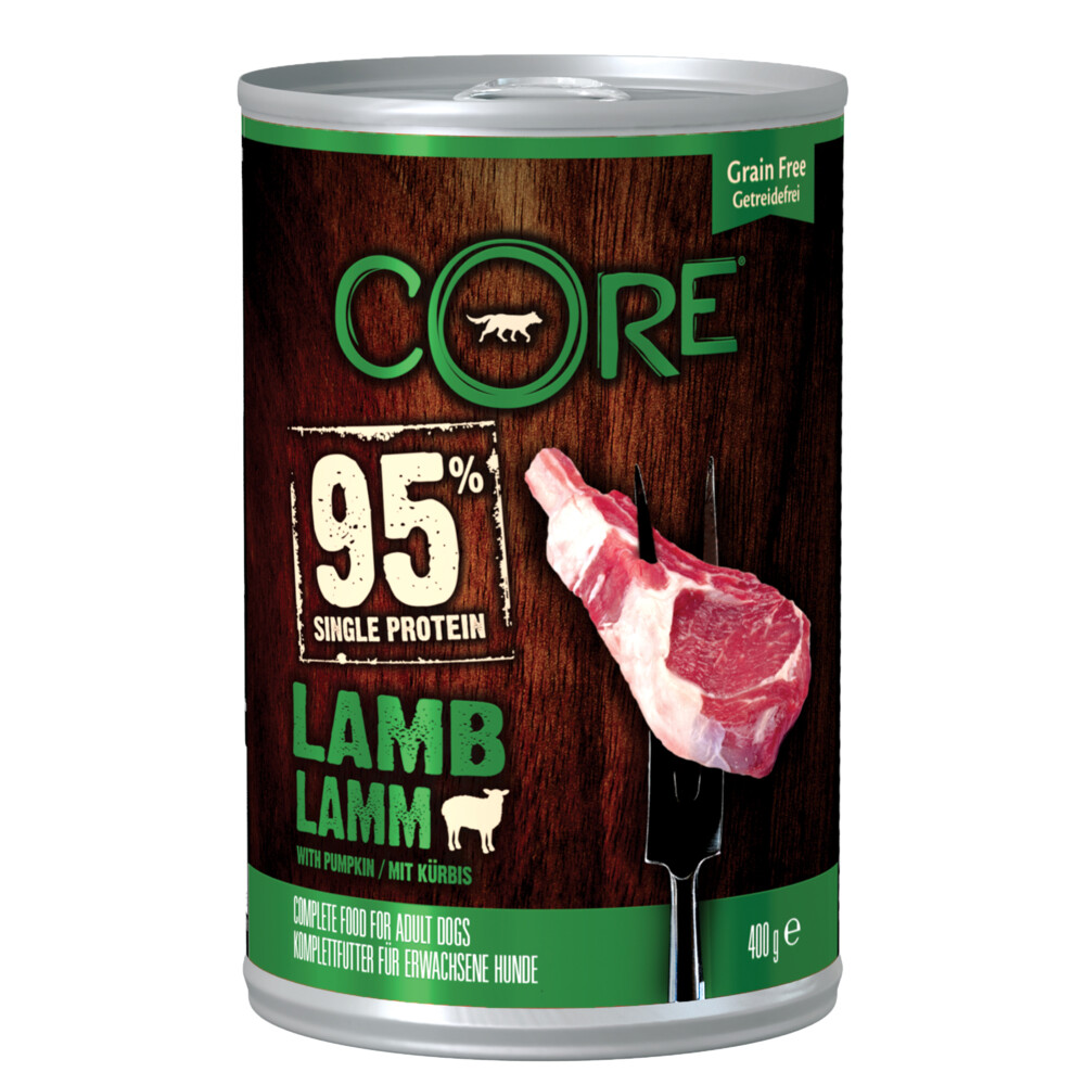 6x Wellness Core Hondenvoer Blik Lam Pompoen 400 gr