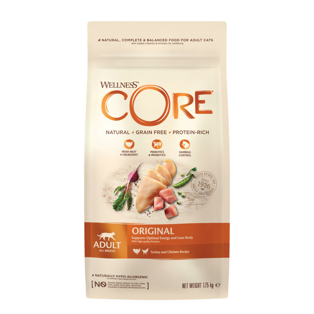 4x Wellness Core Kattenvoer Original Kalkoen - Kip 1,75 kg