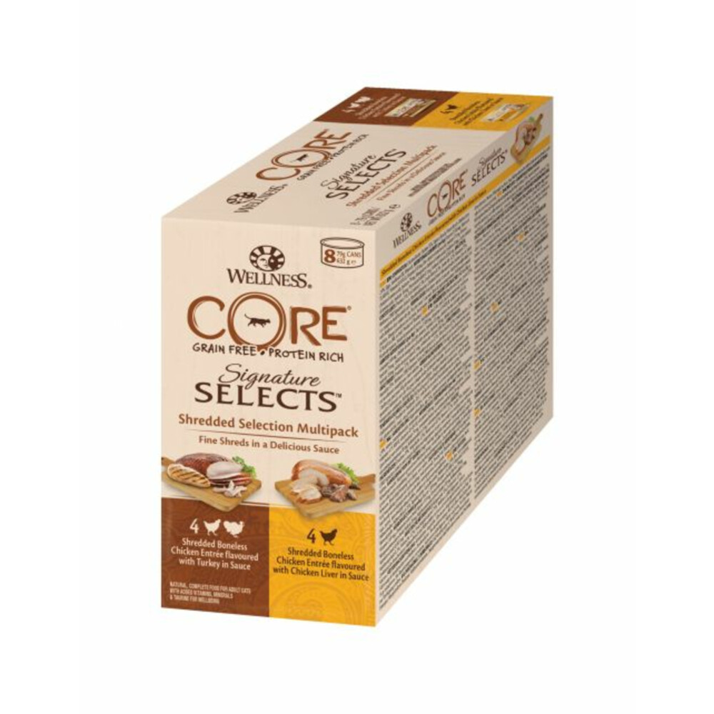 4x Wellness Core Kattenvoer Signature Selects Shreded 8-pack 8 x 79 gr