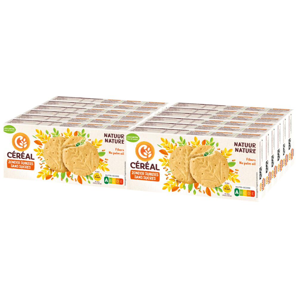 12x Céréal Zandkoekjes Natuur Suikervrij 132 gr