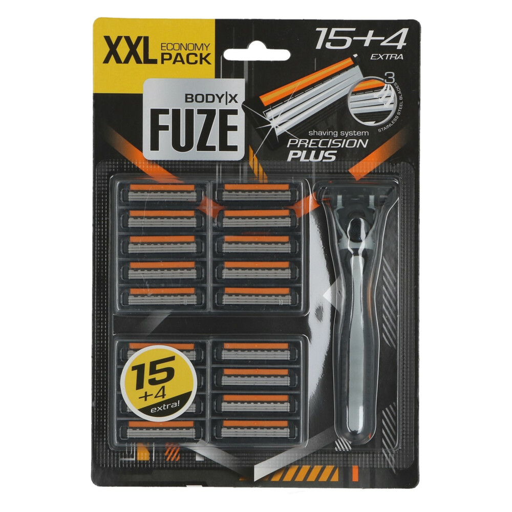 Body-X Fuze Scheermesjes Triple Blades Up 15 + 4 stuks aanbieding