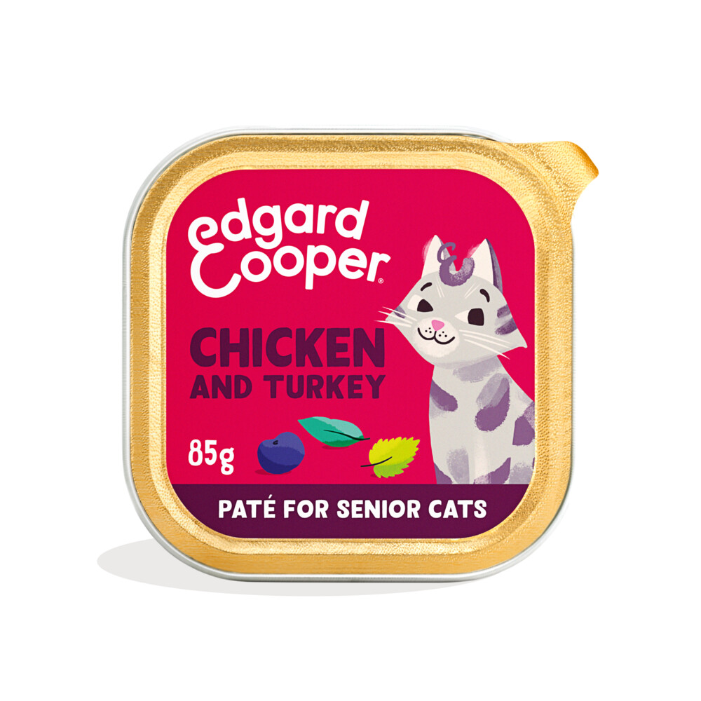 Edgard&Cooper Senior Paté Kattenvoer Kip Kalkoen 85 g