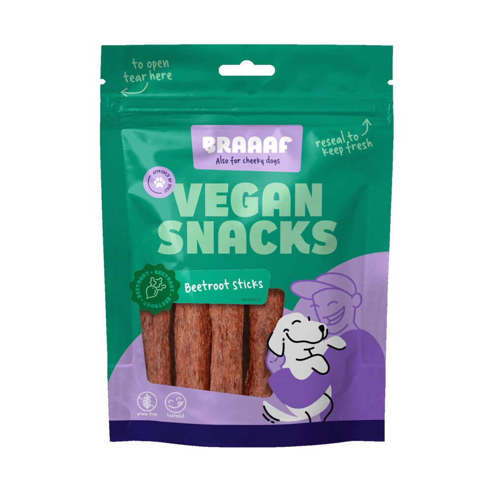 Braaaf 10x  Sticks Hondensnack Bieten 12 cm 80 gr