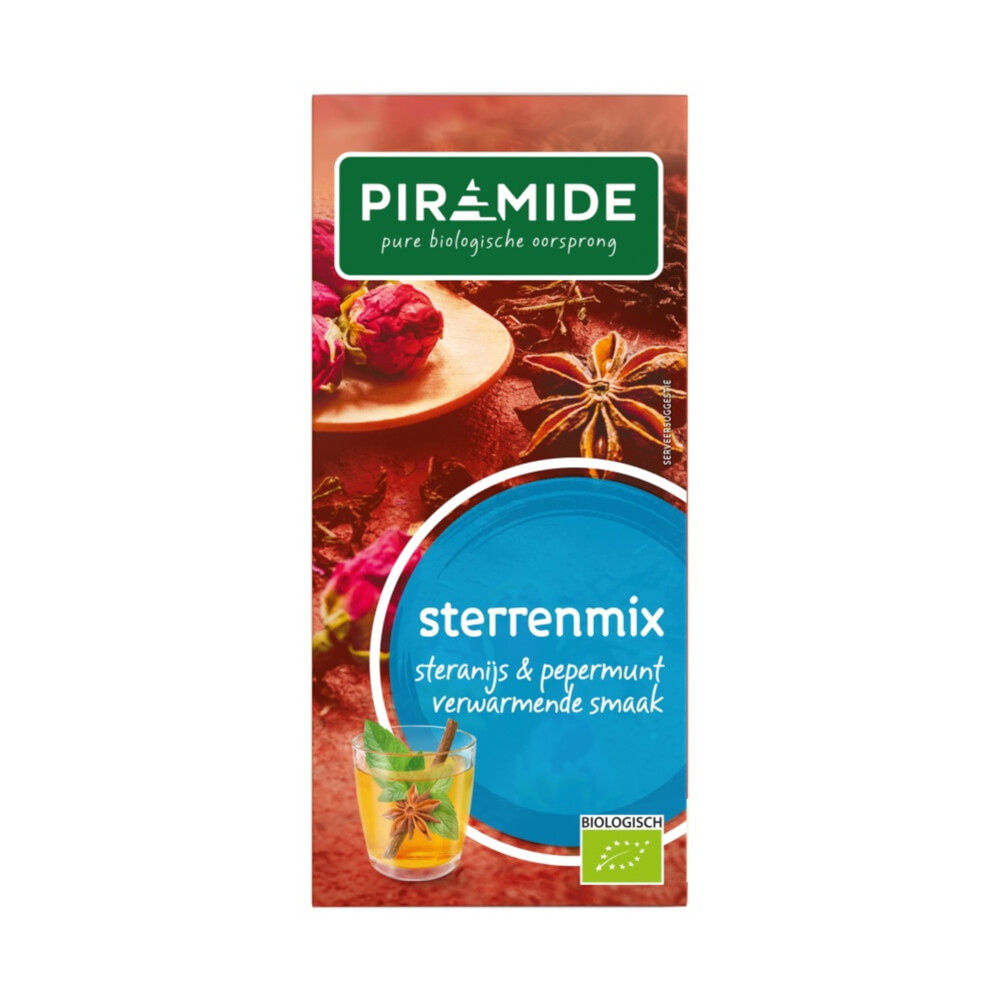 Piramide Biologische Theezakjes Sterrenmix 20 stuks