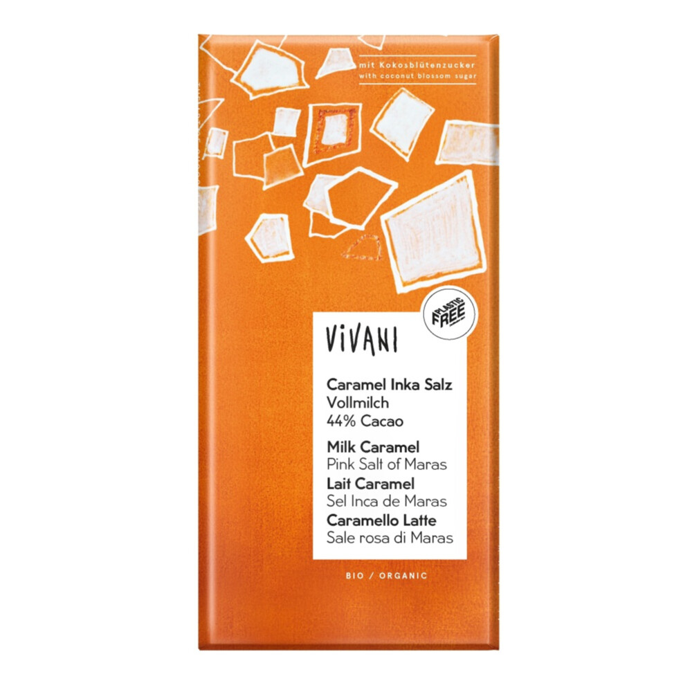Vivani Chocoladereep Melk Karamel en Zout 80 gr