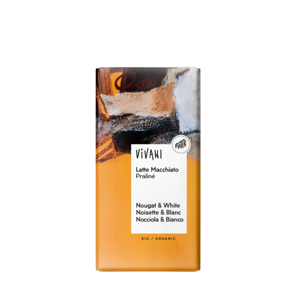 10x Vivani Chocoladereep Wit Praline en Latte Macchiato 100 gr