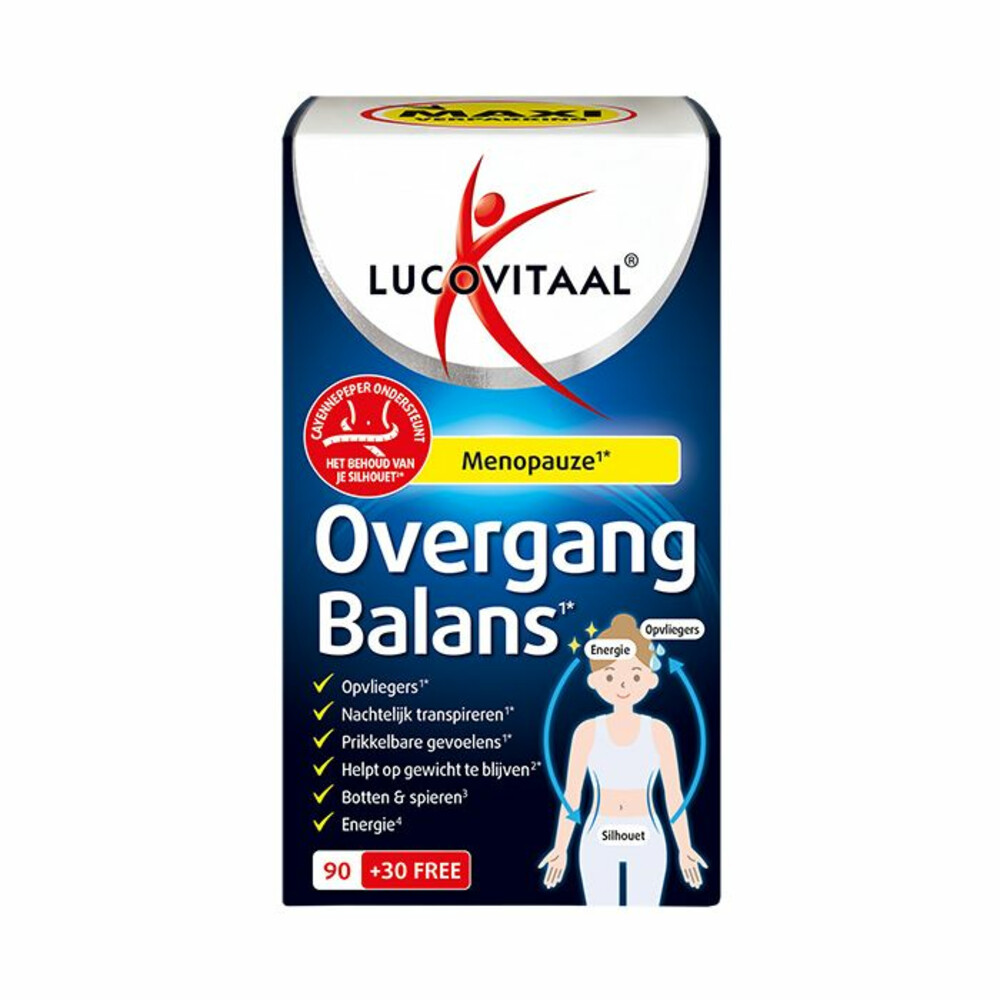 2+2 gratis: Lucovitaal Overgang Balans Maxi Verpakking 120 tabletten