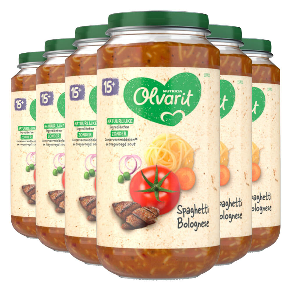 6x Olvarit Maaltijd 15m Spaghetti Bolognese 250 gr