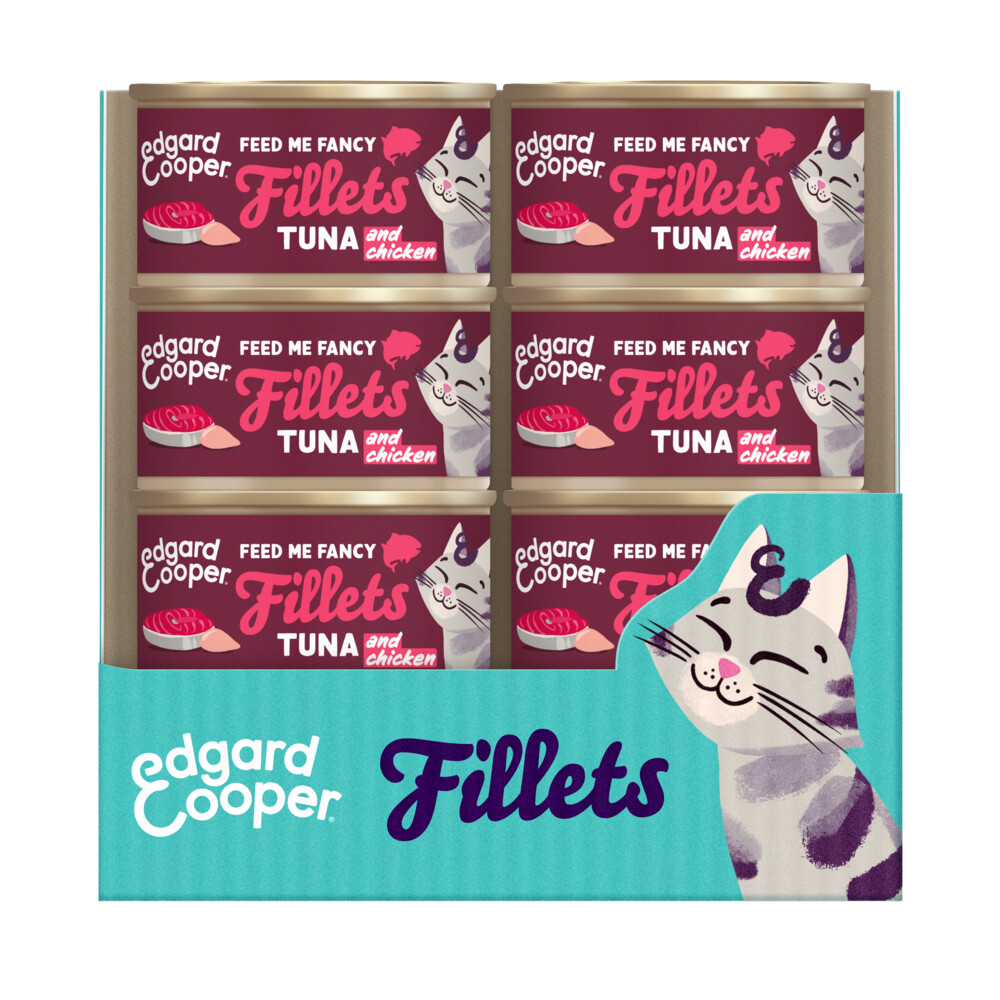 24x Edgard&Cooper Kattenvoer Fillets Tonijn Kip 70 gr