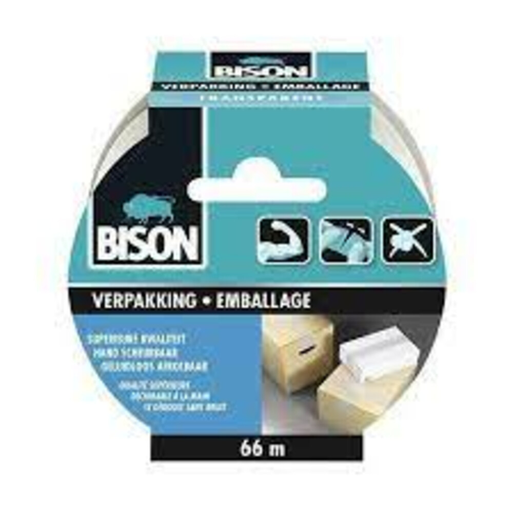 6x Bison Tape Verpakking Transparant 66 m